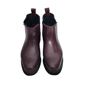 Naturalizer  Glossy Rubber Chelsea Brown Rain Ankle Boots Size7M 31026-2858